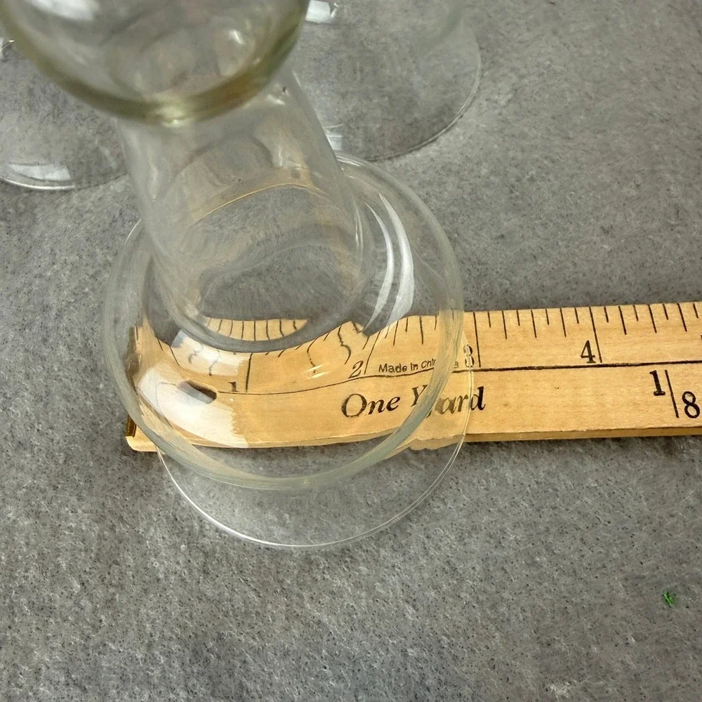 Vintage Set of 4 Clear Glass Smoke Bell Cloches 4.5